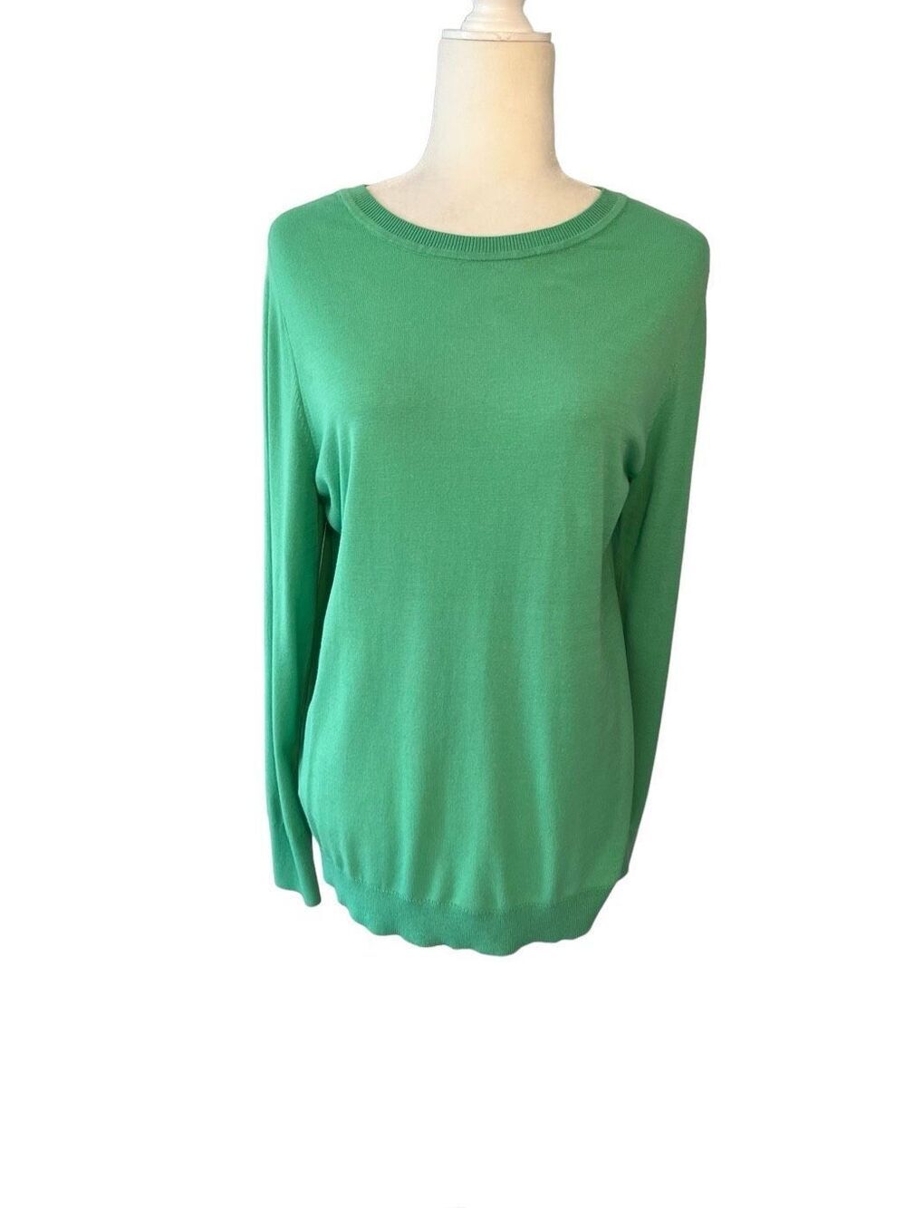 LOFT grass green crew neck cotton blend sweater - PL